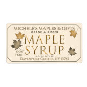Étiquette d'expédition de sirop d'érable en or mét (Devant)