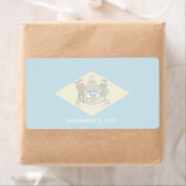 Étiquette d'expédition Delaware Faint Flag (En situation)