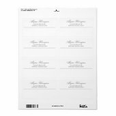 Étiquette d'expédition d'entreprise Adresse de ret (Feuille entière)