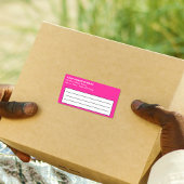 Étiquette d'expédition d'entreprise en rose clair