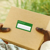 Étiquette d'expédition d'entreprise verte