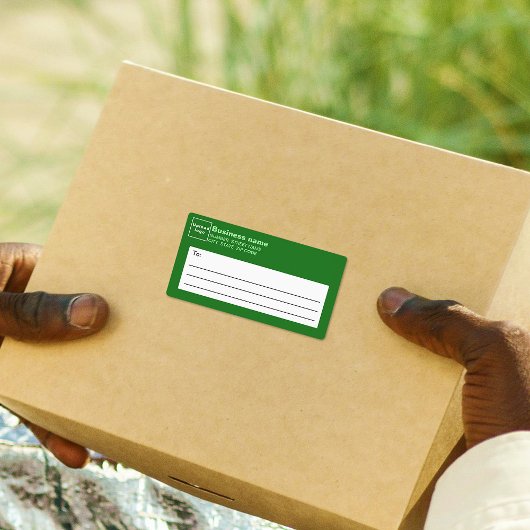 Étiquette d'expédition d'entreprise verte