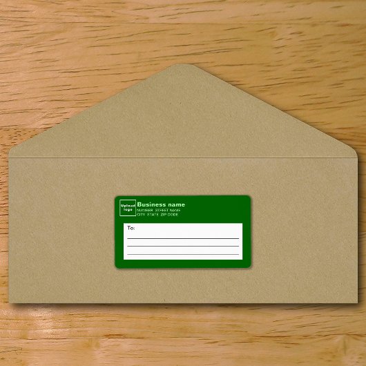 Étiquette d'expédition d'entreprise verte