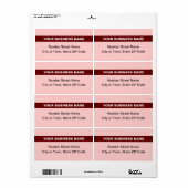 Étiquette d'expédition en surbrillance rouge clair (Feuille entière)