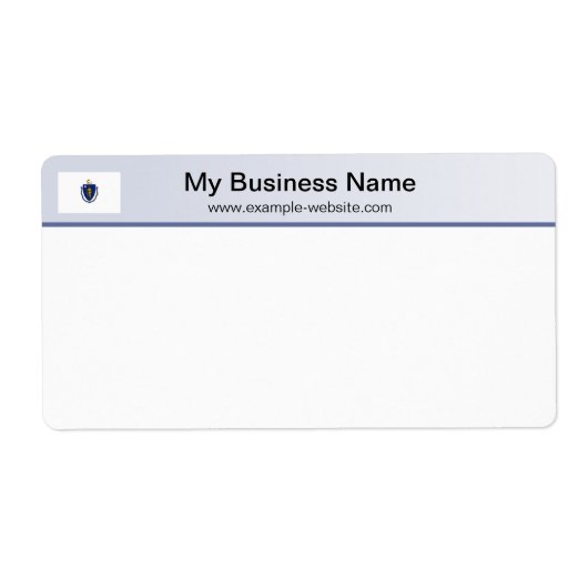 Étiquette d'expédition en-tête drapeau du Massachu (Devant)