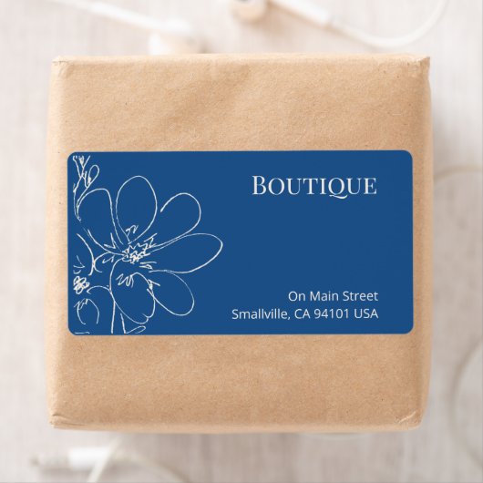Étiquette d'expédition Fleurie Bleue Rustique pour (En situation)