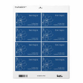 Étiquette d'expédition Fleurie Bleue Rustique pour (Feuille entière)
