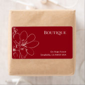 Étiquette d'expédition Fleurie Rouge Rustique pour (En situation)