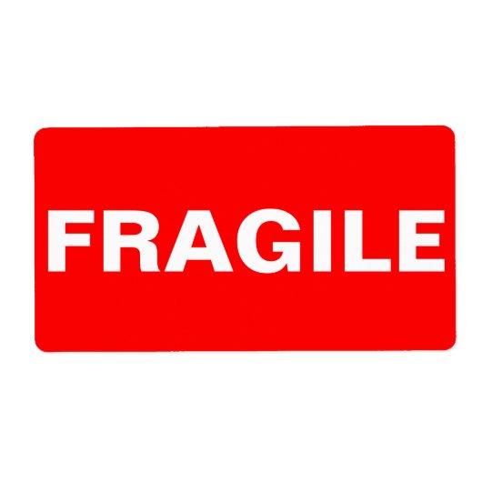 Étiquette d'expédition fragile rouge (Devant)