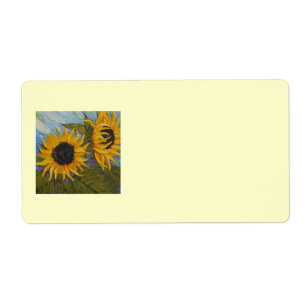 Étiquette d'expédition jaune du tournesol de Par