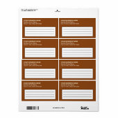 Étiquette d'expédition marron basée sur le texte p (Feuille entière)