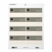 Étiquette d'expédition Monogramme contemporain (Feuille entière)