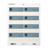 Étiquette d'expédition Monogramme contemporain (Feuille entière)