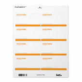 Étiquette d'expédition orange du panneau de référe (Feuille entière)