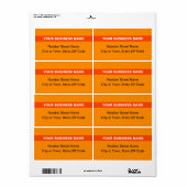 Étiquette d'expédition orange surlignée basée sur  (Feuille entière)