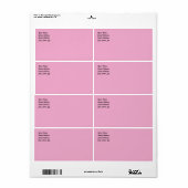 Étiquette d'expédition Pastel Pink Light (Feuille entière)