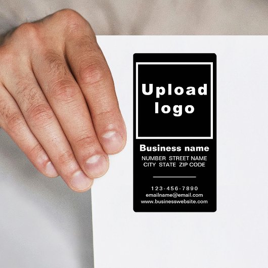 Étiquette d'expédition portrait noir de la marque 