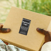 Étiquette d'expédition portrait noir de la marque 