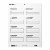 Étiquette d'expédition pour entreprises blanches (Feuille entière)