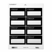 Étiquette d'expédition pour entreprises noires (Feuille entière)