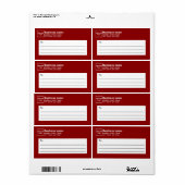 Étiquette d'expédition pour entreprises rouges (Feuille entière)