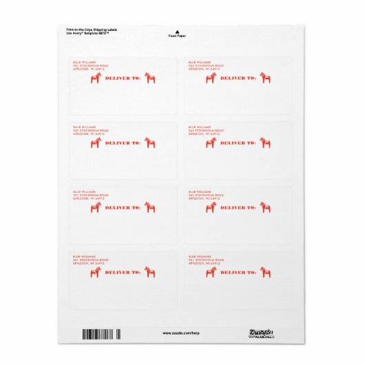 Étiquette d'expédition pour les vacances de Noël C (Feuille entière)