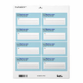 Étiquette d'expédition professionnelle bleu clair (Feuille entière)