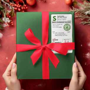 Étiquette d'expédition réaliste du Père Noël