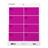Étiquette d'expédition rose chaud (Feuille entière)