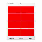 Étiquette d'expédition rouge (Feuille entière)