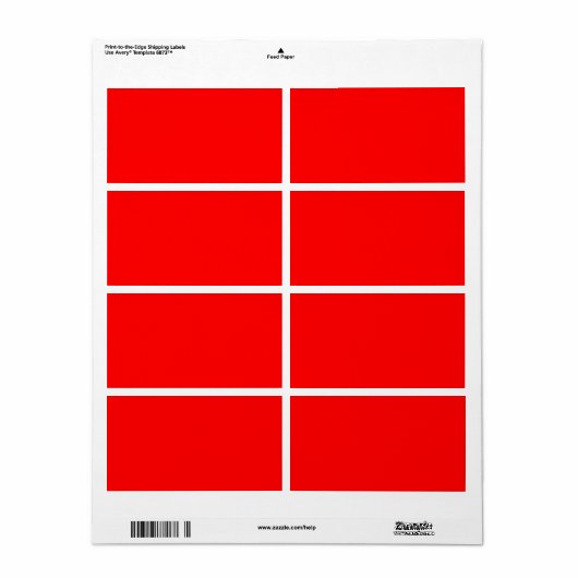Étiquette d'expédition rouge (Feuille entière)