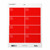Étiquette d'expédition rouge (Feuille entière)