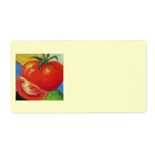 Étiquette d'expédition rouge de tomate