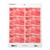 Étiquette d'expédition rouge et Marbre blanc (Feuille entière)