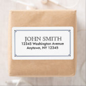 Étiquette d'expédition simple avec bordure bleue (En situation)