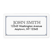 Étiquette d'expédition simple avec bordure bleue (Devant)