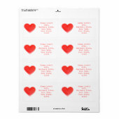 Étiquette d'expédition Sweet Heart (Feuille entière)