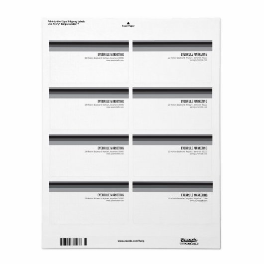 Étiquette d'expédition Tonal Stripes (Feuille entière)