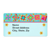 Étiquette d'expédition Turquoise Blocks (Devant)
