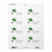 Étiquette d'expédition Wild Strawberry Custom (Feuille entière)