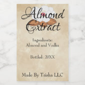 Étiquette d'extraction d'amandes personnalisé (Étiquettes simples)