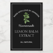 Étiquette d'extraction de baume de citron (Étiquettes simples)
