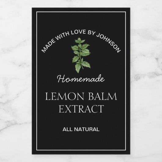 Étiquette d'extraction de baume de citron (Étiquettes simples)