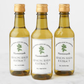 Étiquette d'extraction de baume de citron (Bouteilles)