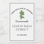 Étiquette d'extraction de baume de citron (Étiquettes simples)