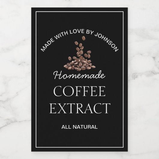Étiquette d'extraction de café (Étiquettes simples)