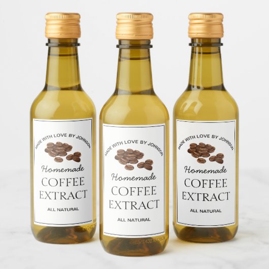 Étiquette d'extraction de café (Bouteilles)