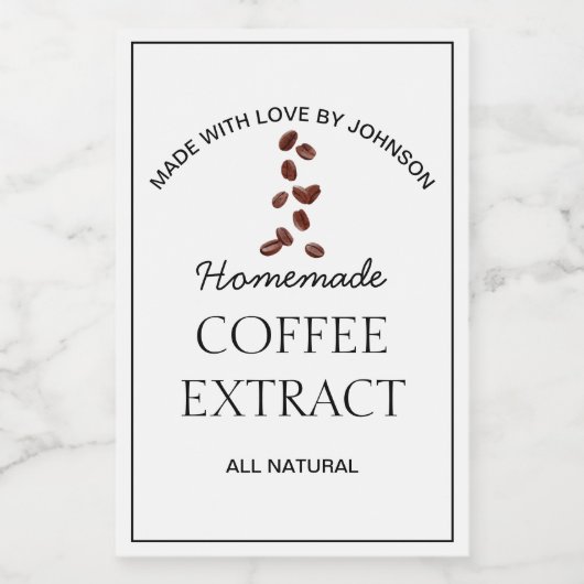 Étiquette d'extraction de café (Étiquettes simples)