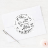 Étiquette d'extraction de café en croquis noir et  (Enveloppe)