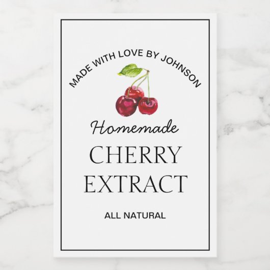 Étiquette d'extraction de cerise (Étiquettes simples)